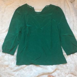 J. Crew green silk shirt